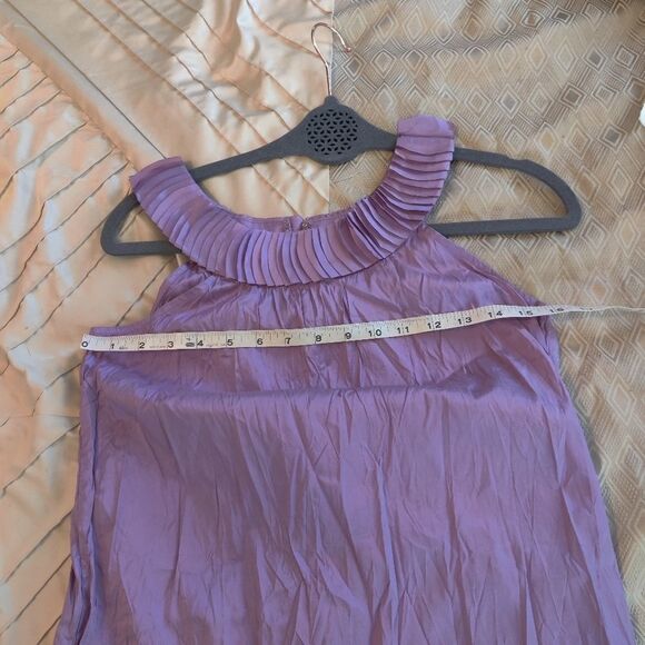 Calypso st. Barth lavender dupioni silk cocktail dress pleated collar size xs - Picture 3 of 6